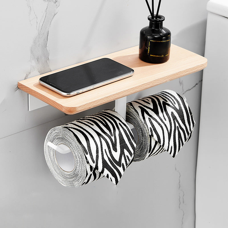 White 7-piece Bathroom Accessory Set Wood and Metal Bathroom Set