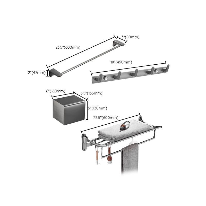 Modern Bathroom Accessories Hardware Set Grey Bathroom Accessory Kit