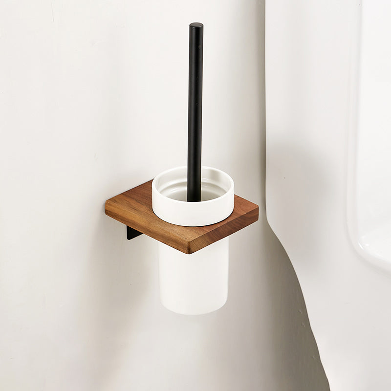 Solid Wood Bathroom Accessory Set Foldable Metal Bathroom Hardware