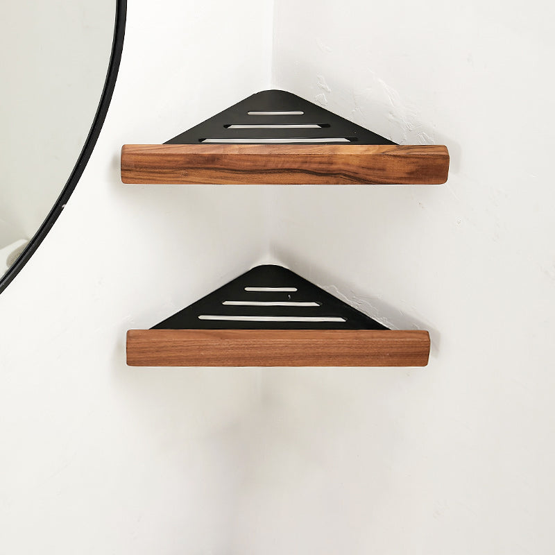 Solid Wood Bathroom Accessory Set Foldable Metal Bathroom Hardware