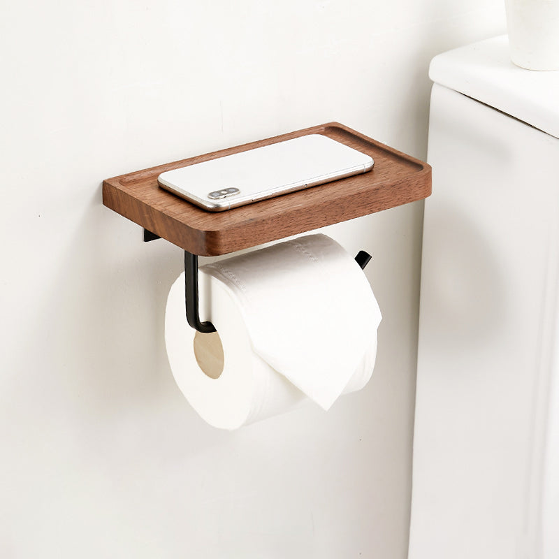 Solid Wood Bathroom Accessory Set Foldable Metal Bathroom Hardware