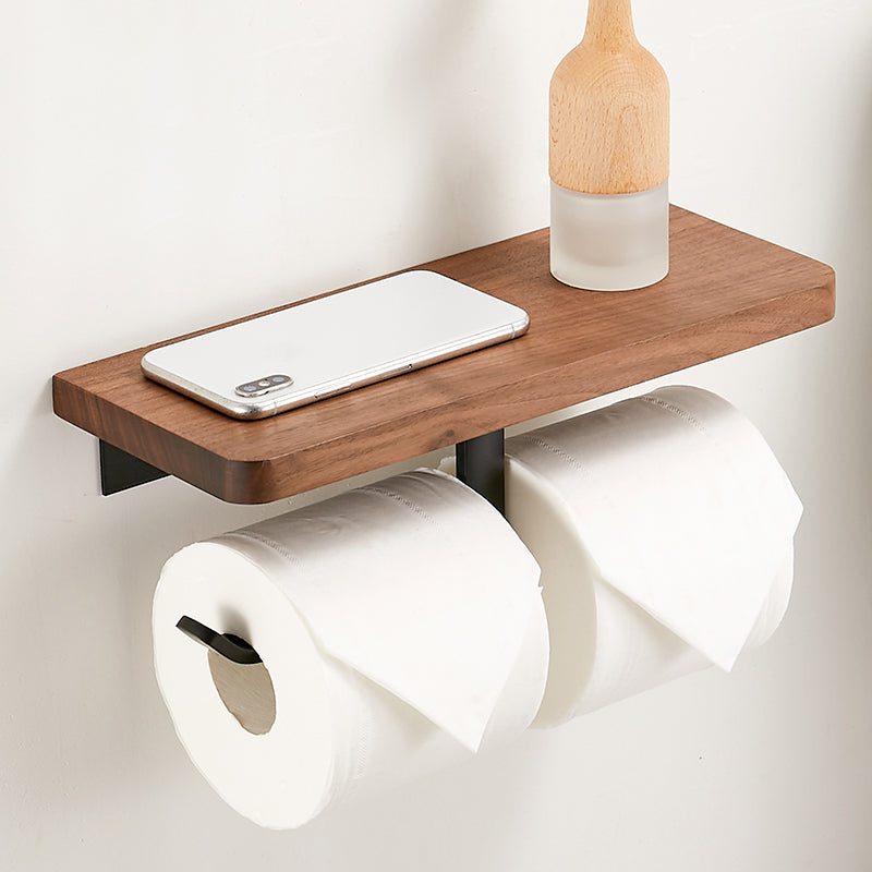 Solid Wood Bathroom Accessory Set Foldable Metal Bathroom Hardware