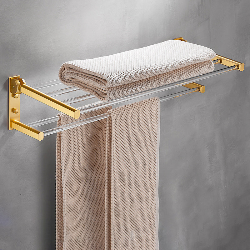 Bathroom Accessory Set in Gold Metal and Acrylic Bath Hardware Set