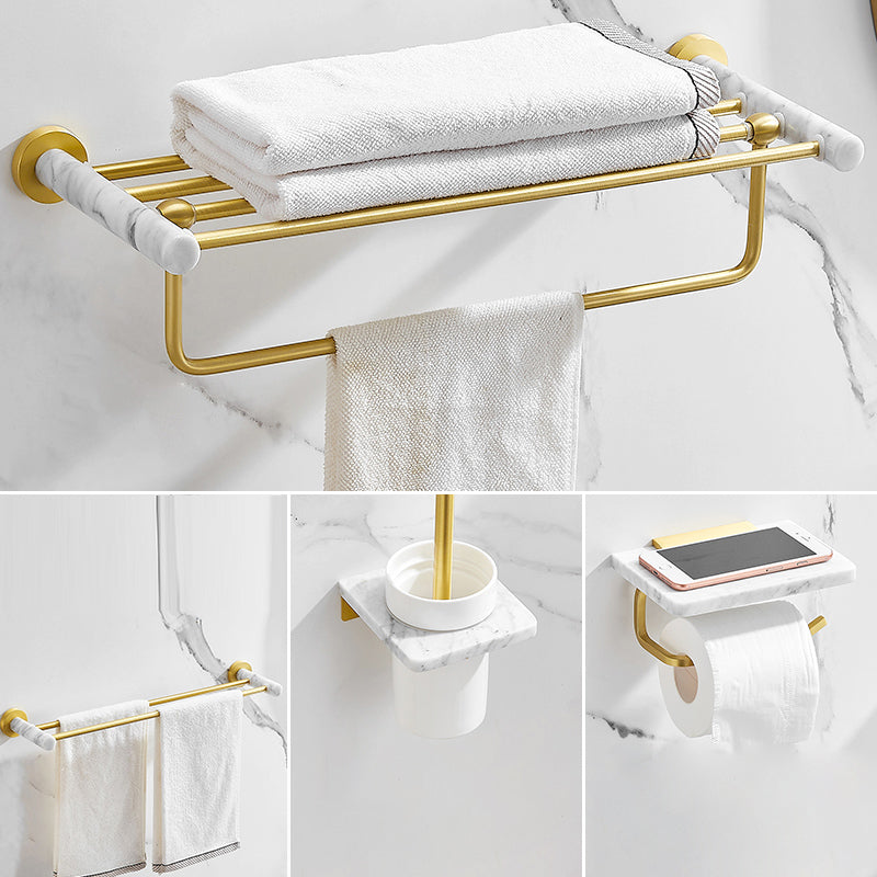 7 Piece Bathroom Accessory Set Marble and Metal Bathroom Hardware