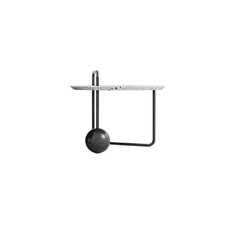 Round Stone Coffee Table Set Stainless Steel Simple Cocktail Table
