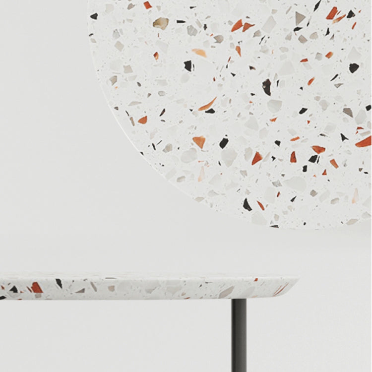 Round Stone Coffee Table Set Stainless Steel Simple Cocktail Table