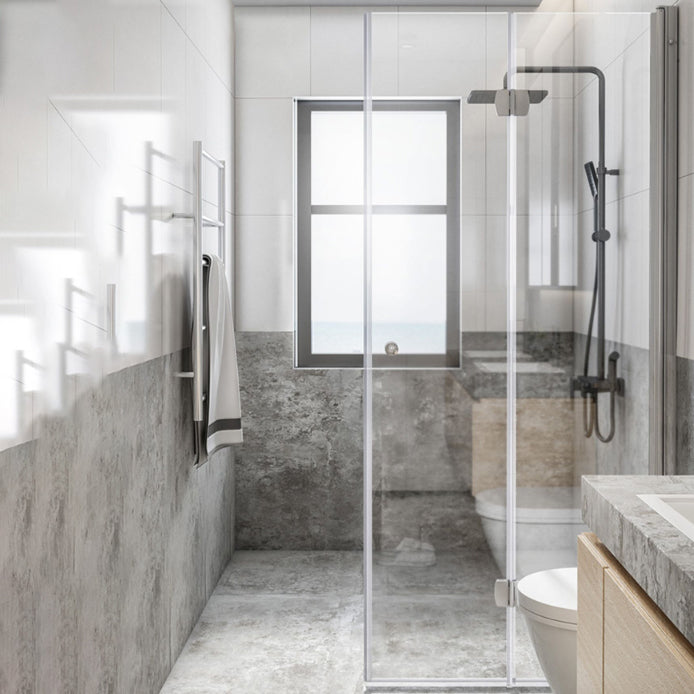 Semi Frameless Folding Shower Screen Tempered Glass Shower Screen