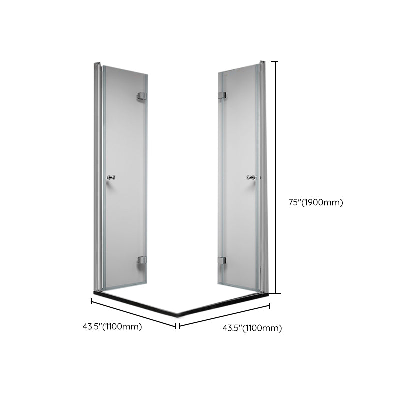 Semi Frameless Tempered Glass Shower Enclosure Folding Shower Screen