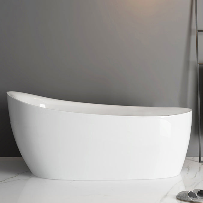 Freestanding Acrylic Bathtub Pop-up Drain Oval Modern Right-Hand Bath