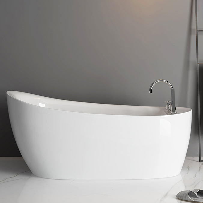 Freestanding Acrylic Bathtub Pop-up Drain Oval Modern Right-Hand Bath