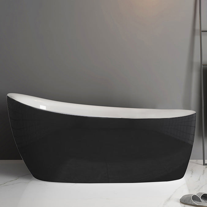 Freestanding Acrylic Bathtub Pop-up Drain Oval Modern Right-Hand Bath
