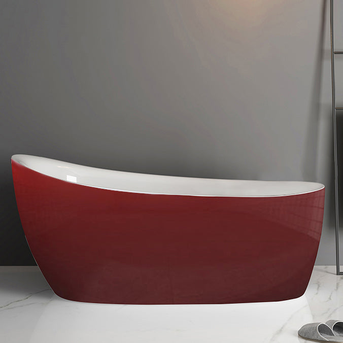 Freestanding Acrylic Bathtub Pop-up Drain Oval Modern Right-Hand Bath