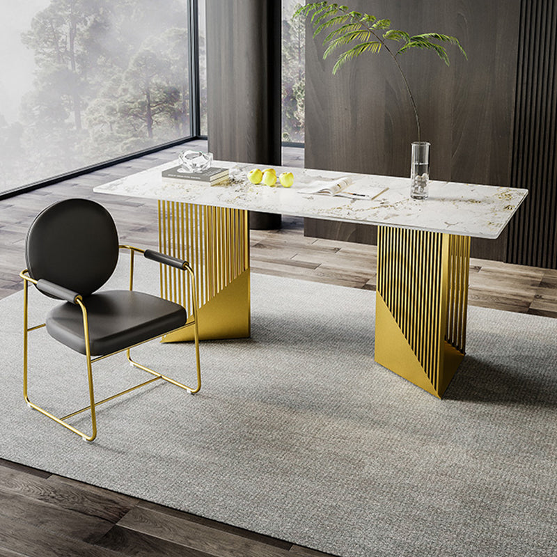 Metal Dinette Set with Gray Chairs 1/2/4/7 Pcs Glam Dining Table Set