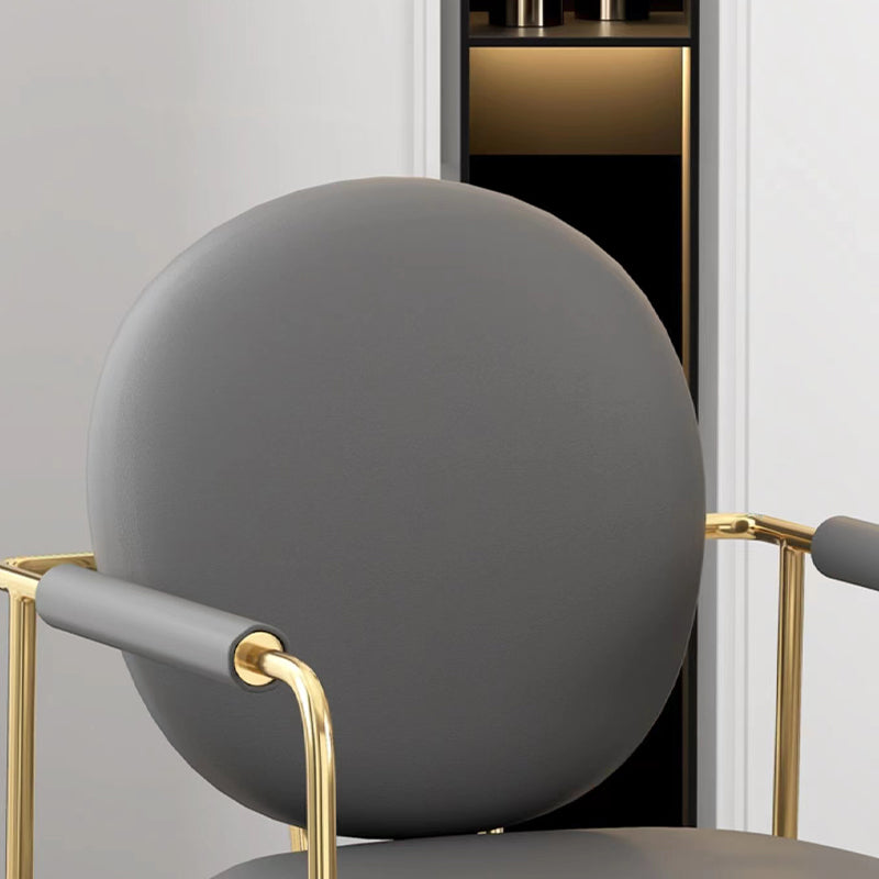 Metal Dinette Set with Gray Chairs 1/2/4/7 Pcs Glam Dining Table Set