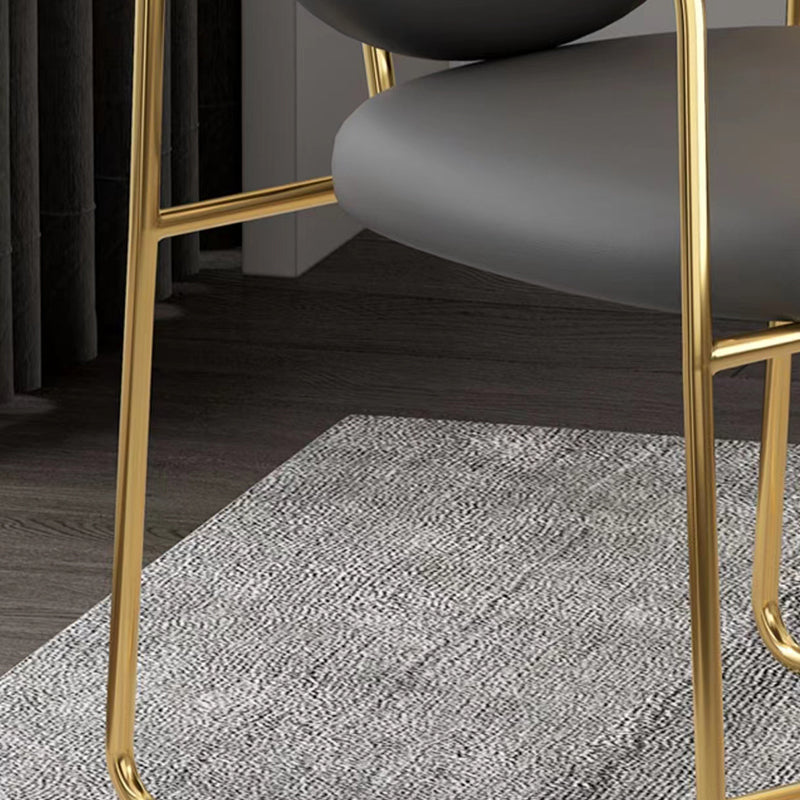 Metal Dinette Set with Gray Chairs 1/2/4/7 Pcs Glam Dining Table Set