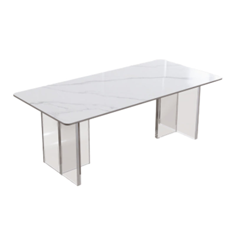 Modern Rectangle Stone Dining Table 1/7 Pieces Dining Set for Dining Room