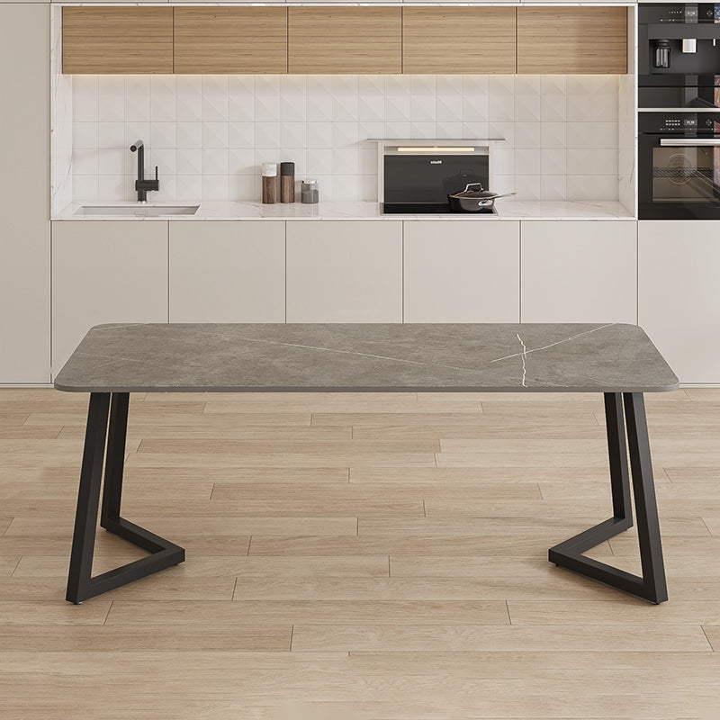 Modern Rectangle Stone Dining Table 1/2/5/7 Pieces Dining Set for Living Room