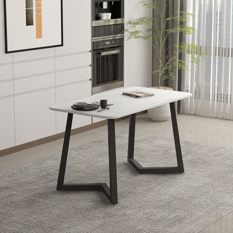 Modern Stone Rectangle Dining Table 1/2/5/7 Pieces Dining Set for Kitchen