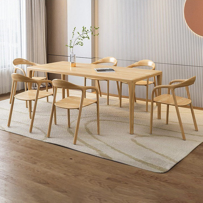 Modern Rectangle Wood Dining Table 1/5/6/7 Pieces Dining Set for Dining Room