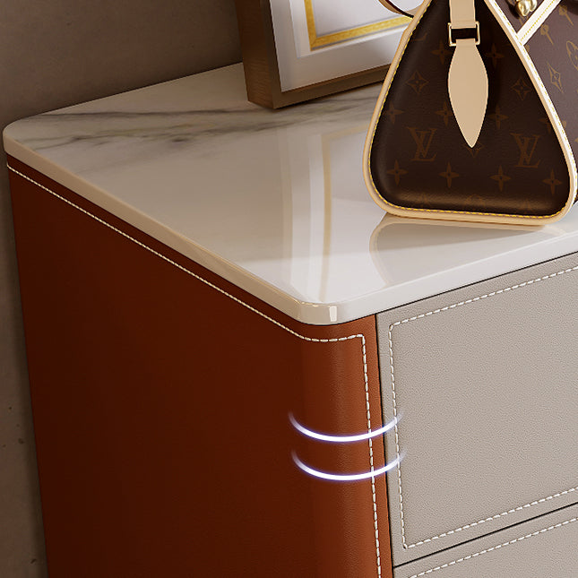 Classic Glam Dresser Stone Storage Chest Dresser with 6 Drawers , 15.6 Inch W