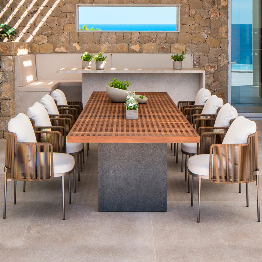 1/9 Pieces Dining Table Set Boho Rectangular Patio Dining Sets