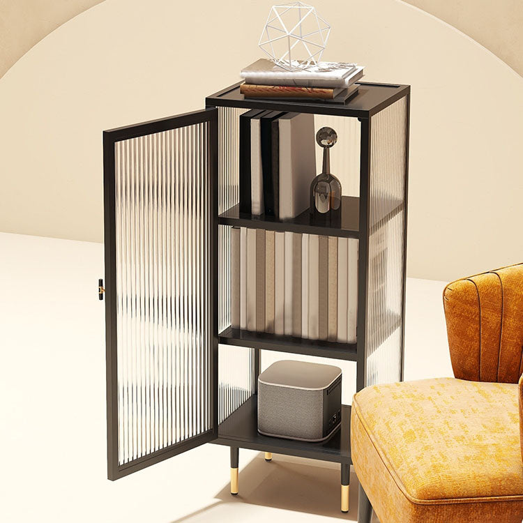 Contemporary China Cabinet Glass Doors Metal Storage Cabinet with Doors