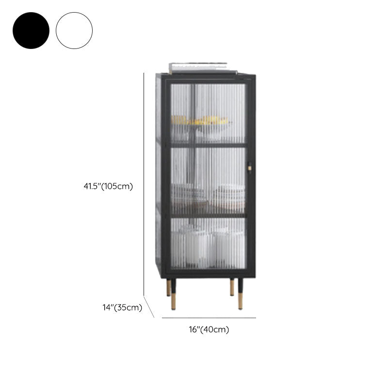 Contemporary China Cabinet Glass Doors Metal Storage Cabinet with Doors