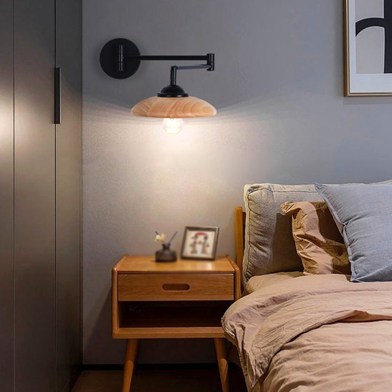 Nordic Style Wall Light Geometry Shape Wall Lamp with Iron Base for Bedroom