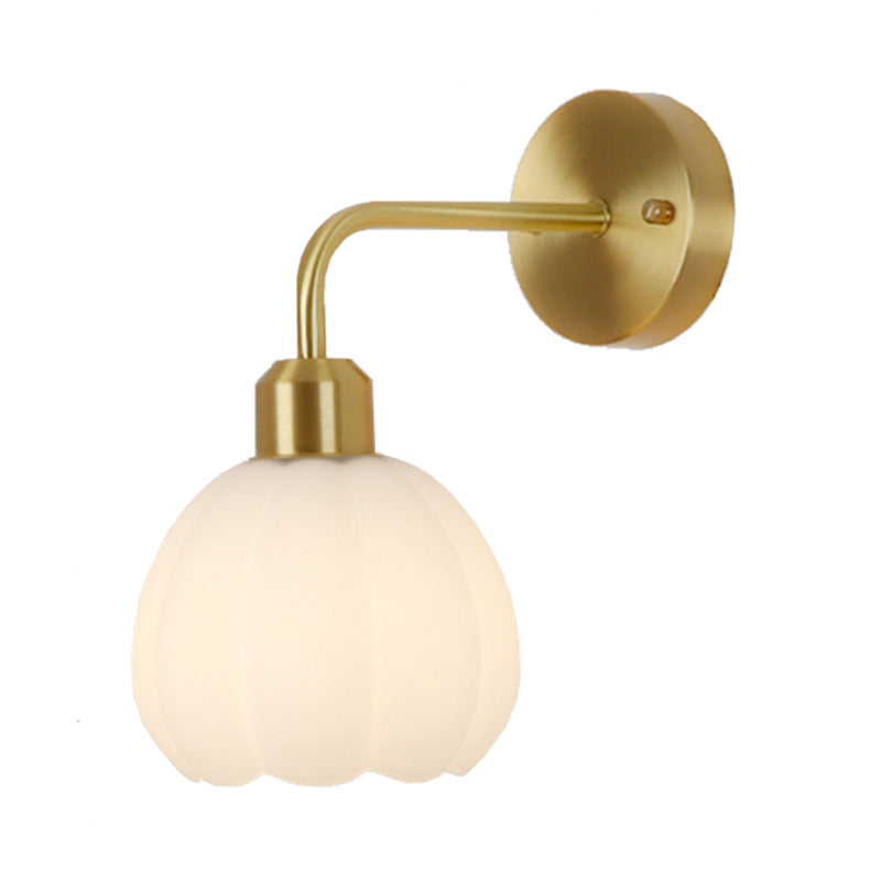 Nordic Style Wall Light Bell Shape Wall Lamp with Glass Shade for Bedroom