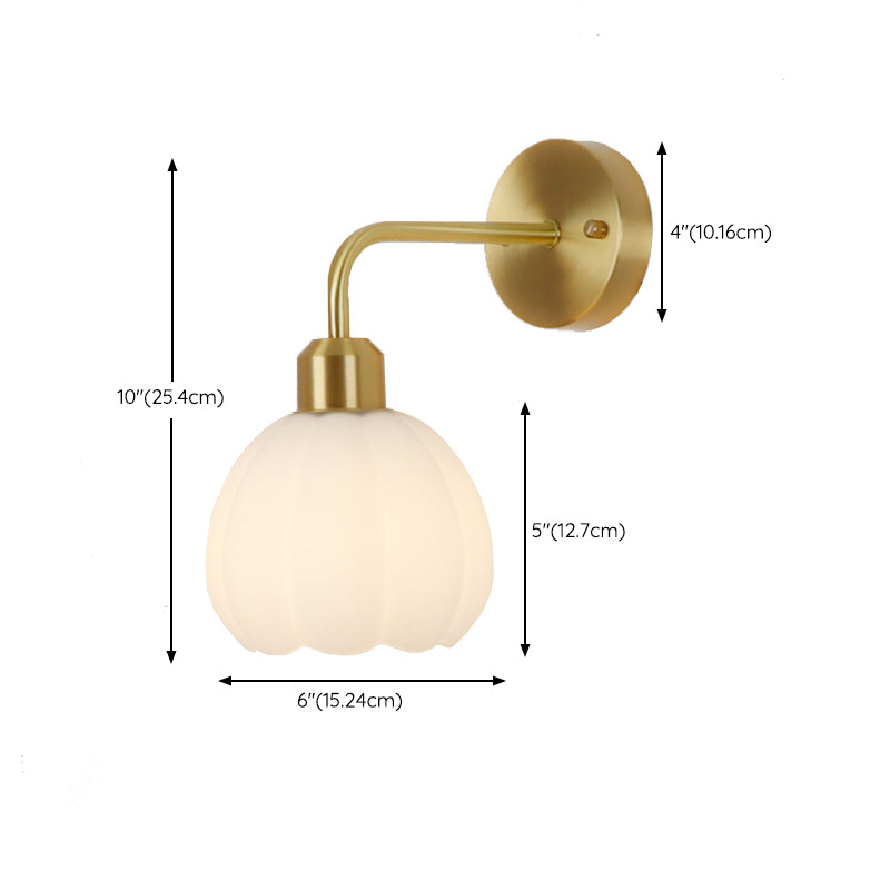 Nordic Style Wall Light Bell Shape Wall Lamp with Glass Shade for Bedroom