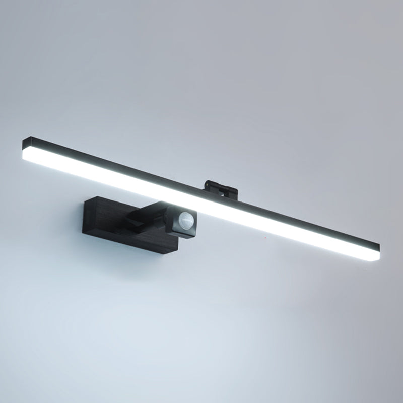 Contemporary Black Single Bathroom Vanity Light LED Bath Bar