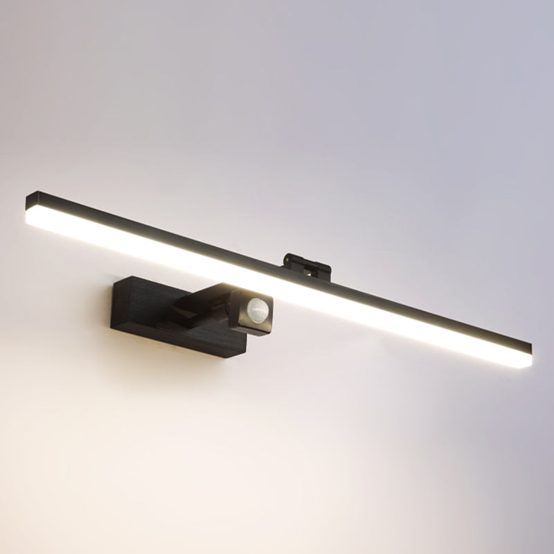 Contemporary Black Single Bathroom Vanity Light LED Bath Bar