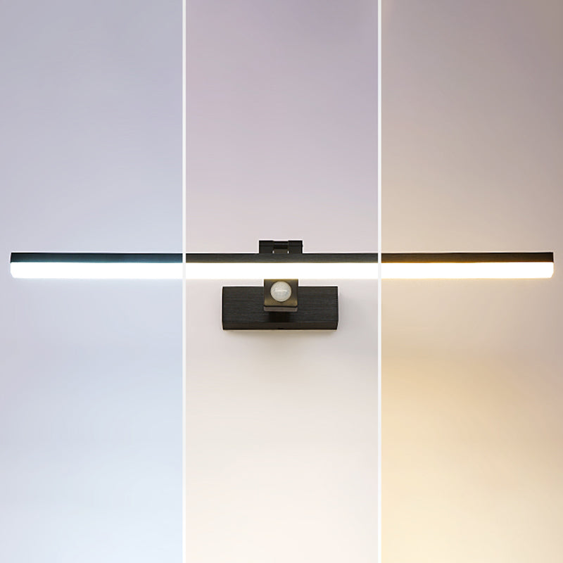 Contemporary Black Single Bathroom Vanity Light LED Bath Bar