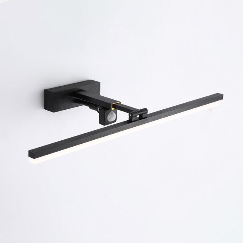 Contemporary Black Single Bathroom Vanity Light LED Bath Bar