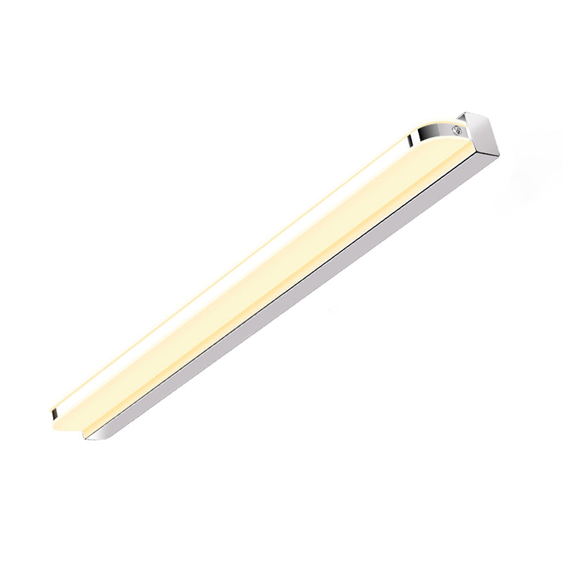 Contemporary White Single Bathroom Vanity Light LED Metal Bath Bar