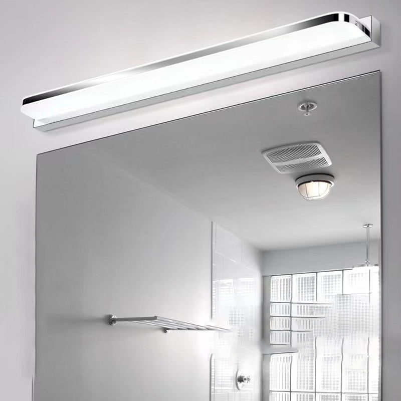Contemporary White Single Bathroom Vanity Light LED Metal Bath Bar