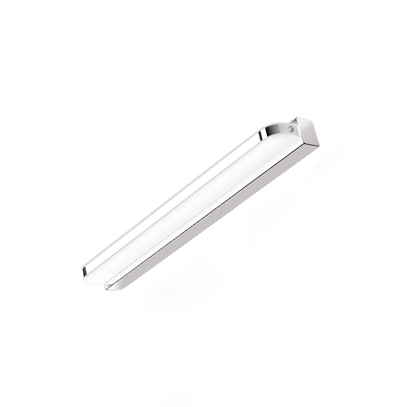 Contemporary White Single Bathroom Vanity Light LED Metal Bath Bar