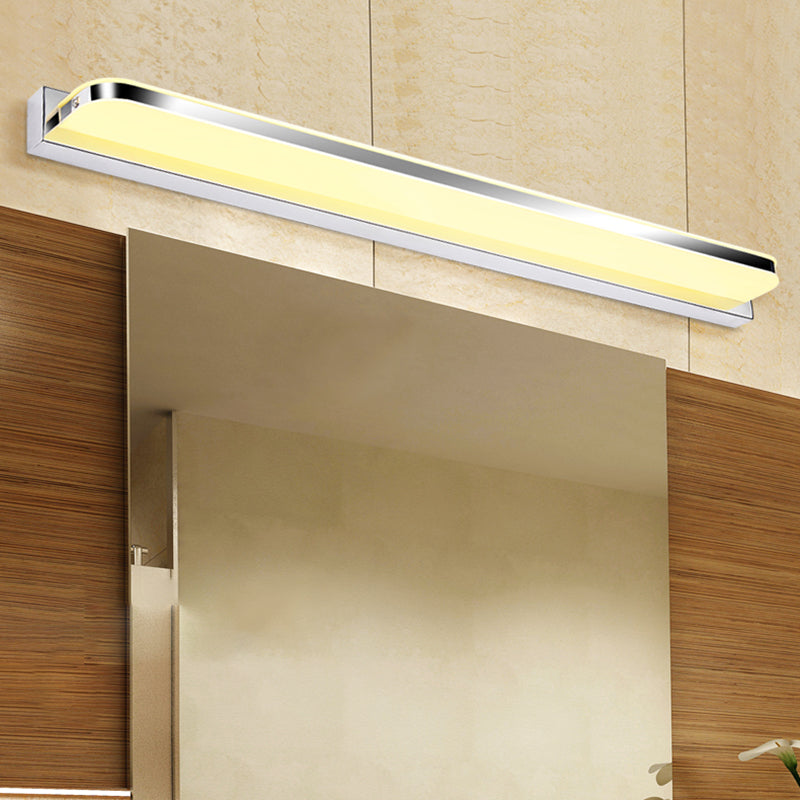 Contemporary White Single Bathroom Vanity Light LED Metal Bath Bar