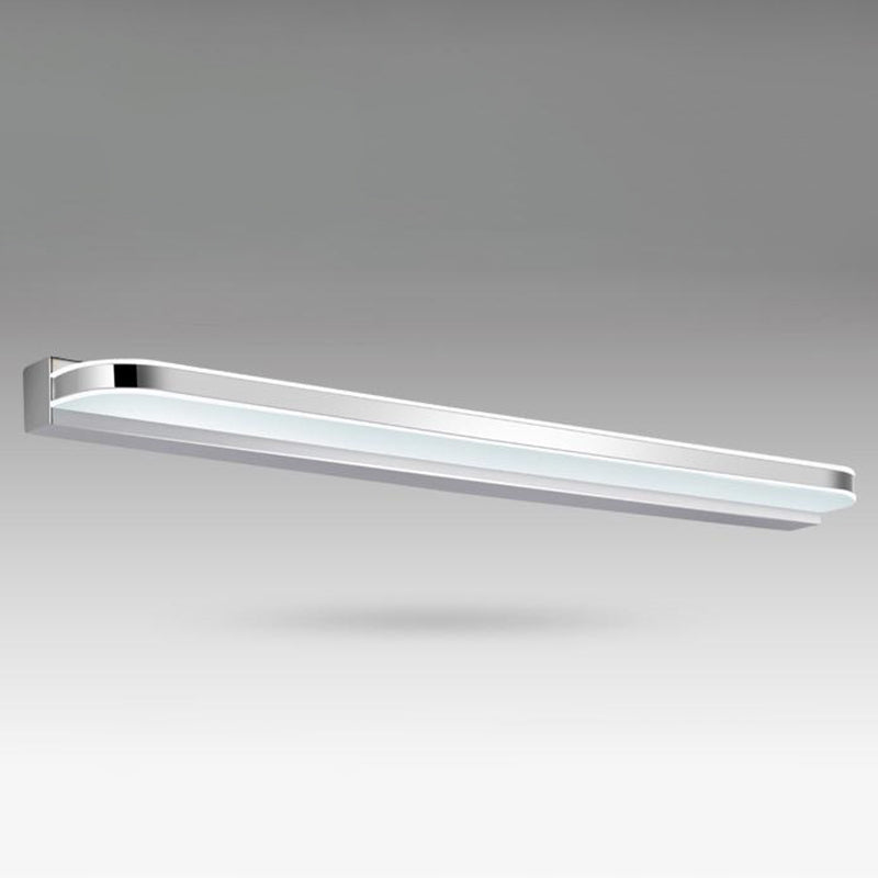 Contemporary White Single Bathroom Vanity Light LED Metal Bath Bar