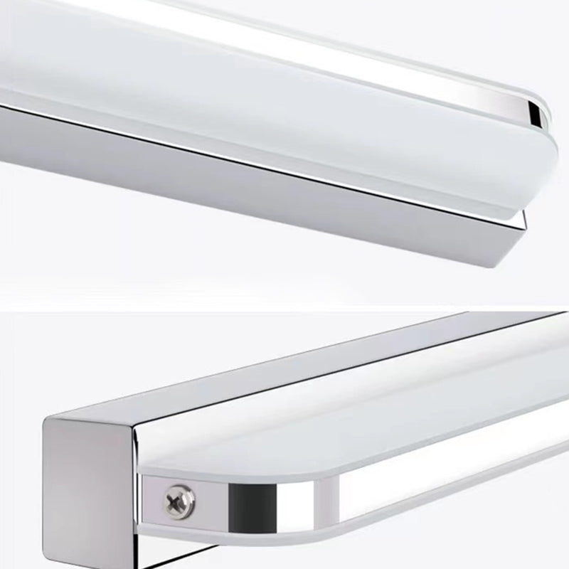 Contemporary White Single Bathroom Vanity Light LED Metal Bath Bar