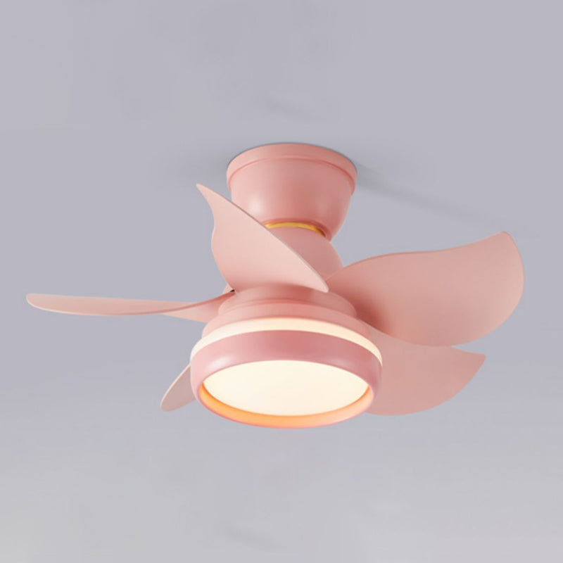 Metal Fan Shape Ceiling Fan Kid Style Single-Light Ceiling Fans Fixtures