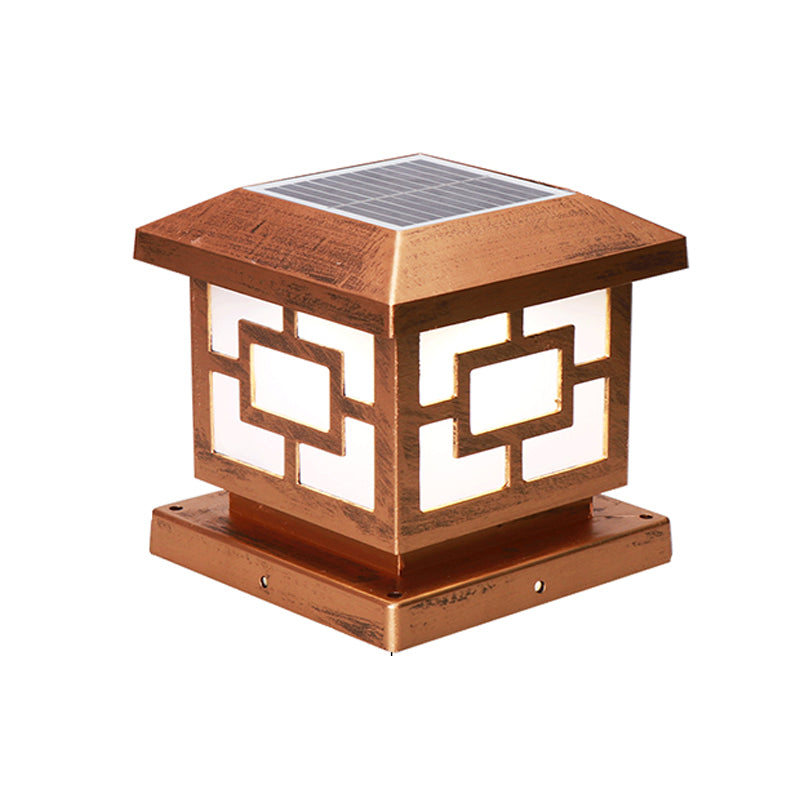 Contemporary LED Pillar Light Simple LED Solar Lighting Fixture for Garden