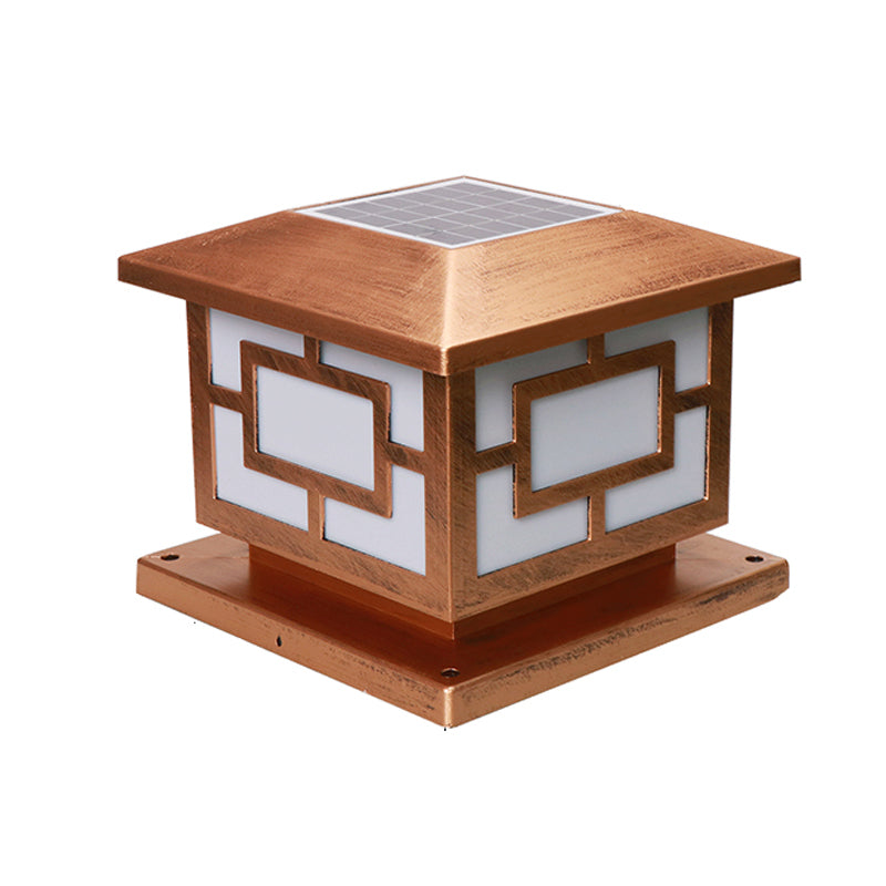 Contemporary LED Pillar Light Simple LED Solar Lighting Fixture for Garden