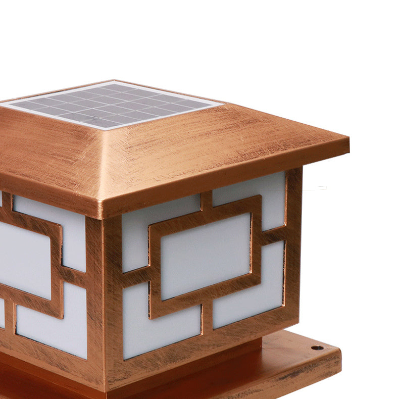 Contemporary LED Pillar Light Simple LED Solar Lighting Fixture for Garden