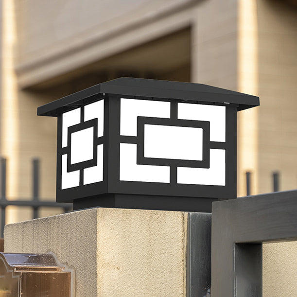 Contemporary LED Pillar Light Simple LED Solar Lighting Fixture for Garden