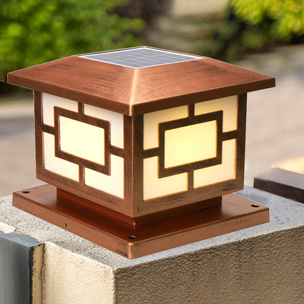 Contemporary LED Pillar Light Simple LED Solar Lighting Fixture for Garden