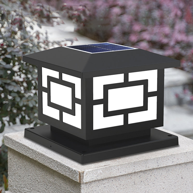 Contemporary LED Pillar Light Simple LED Solar Lighting Fixture for Garden