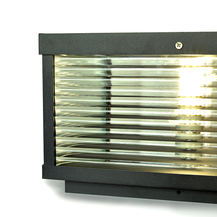 Geometric Shape Metal Solar Pillar Lamp Modern Style 1 Light Outdoor Lights in Black
