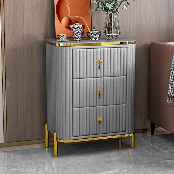 Contemporary Glam Storage Chest Stone Vertical Storage Chest Dresser for Bedroom
