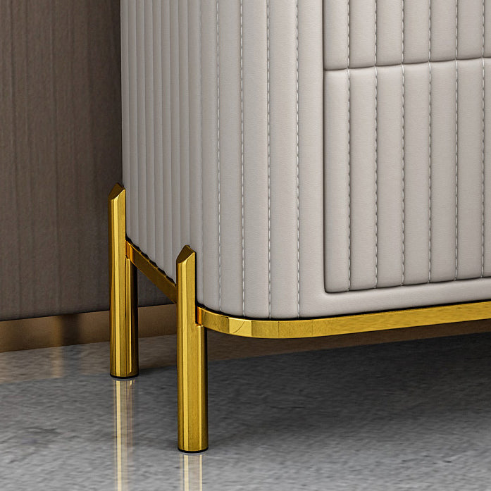 Contemporary Glam Storage Chest Stone Vertical Storage Chest Dresser for Bedroom